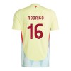 Virallinen Fanipaita Espanja Rodrigo 16 Vieraspelipaita Euro 2024 - Lasten